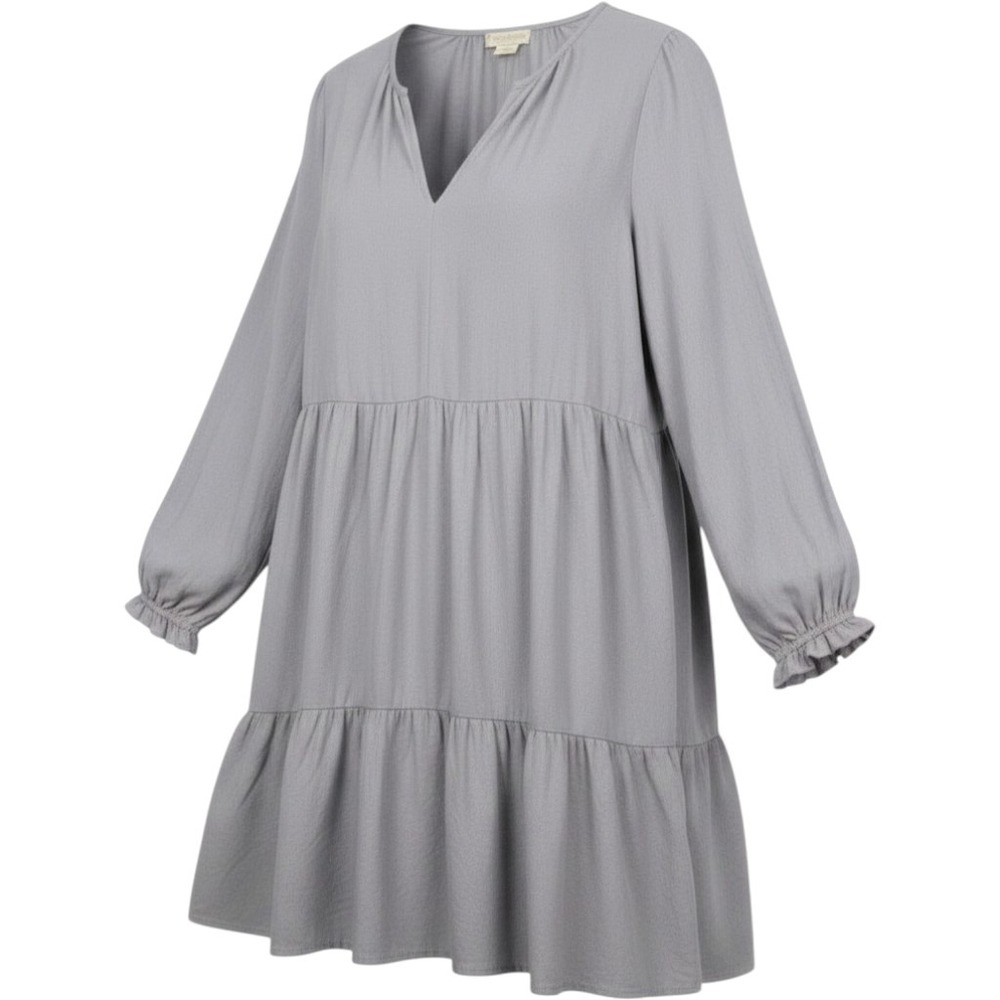 Cynthia Rowley Dress Whimsigoth XL Mini Linen Blend V Neck Ruffle‎ Lagenlook